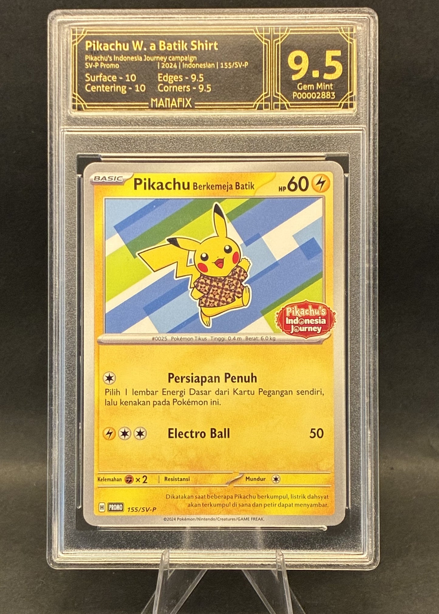 Pikachu Wearing a Batik Shirt | 155/SV-P | MANAFIX 9.5
