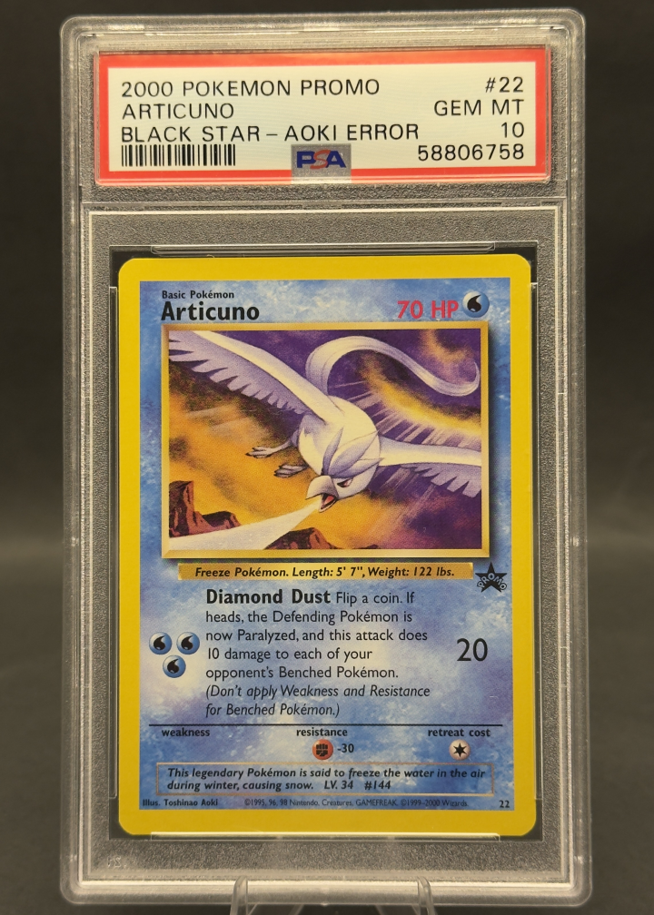 Articuno Black Star - Aoki Error | 22 | PSA 10