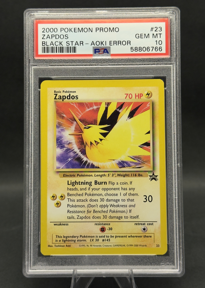 Zapdos Black Star - Aoki Error | 23 | PSA 10