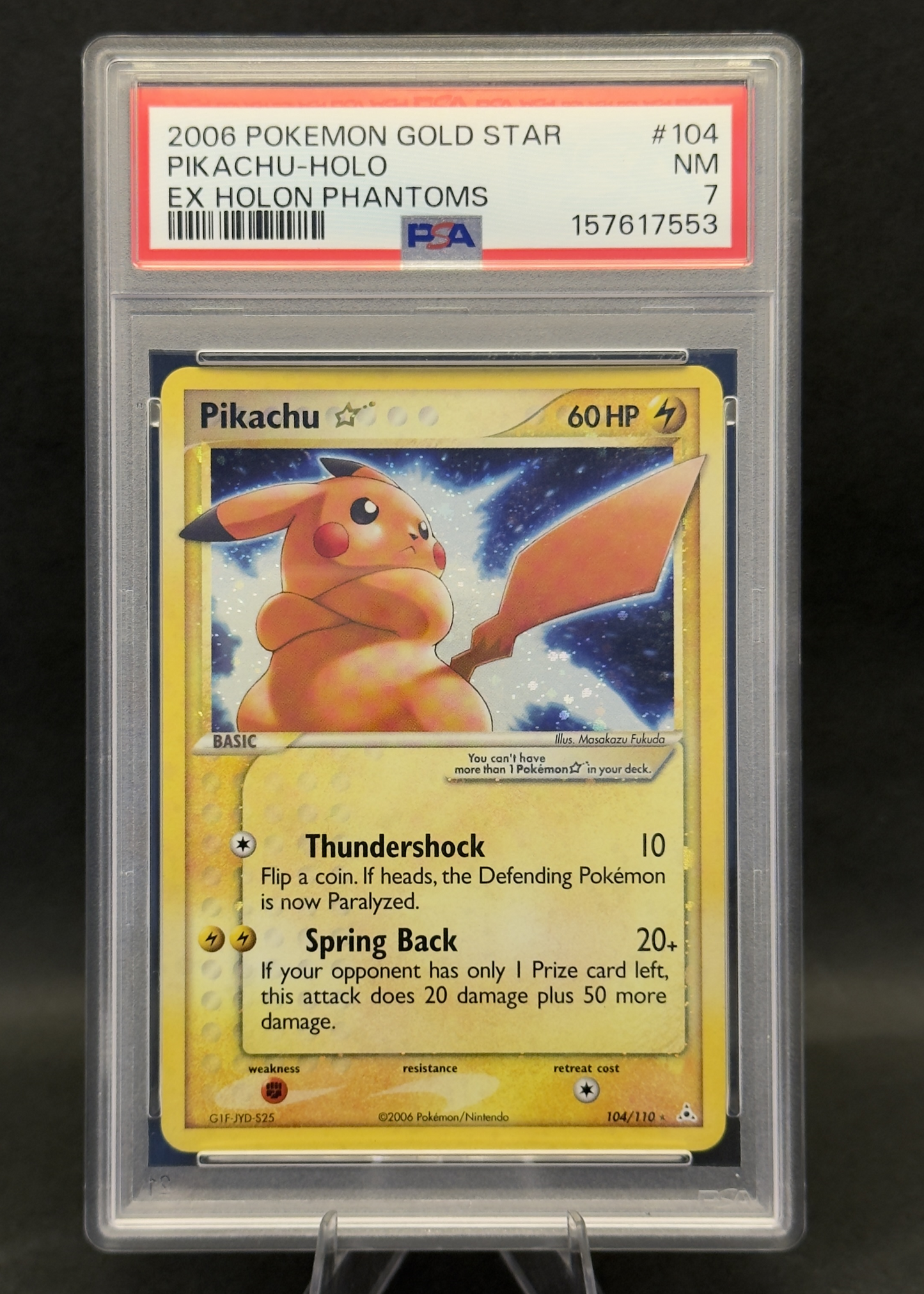 PIKACHU GOLD STAR | 104/110 | PSA 7