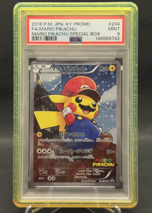FA/Mario Pikachu Mario Special BOX |  294/XY-P | PSA 9