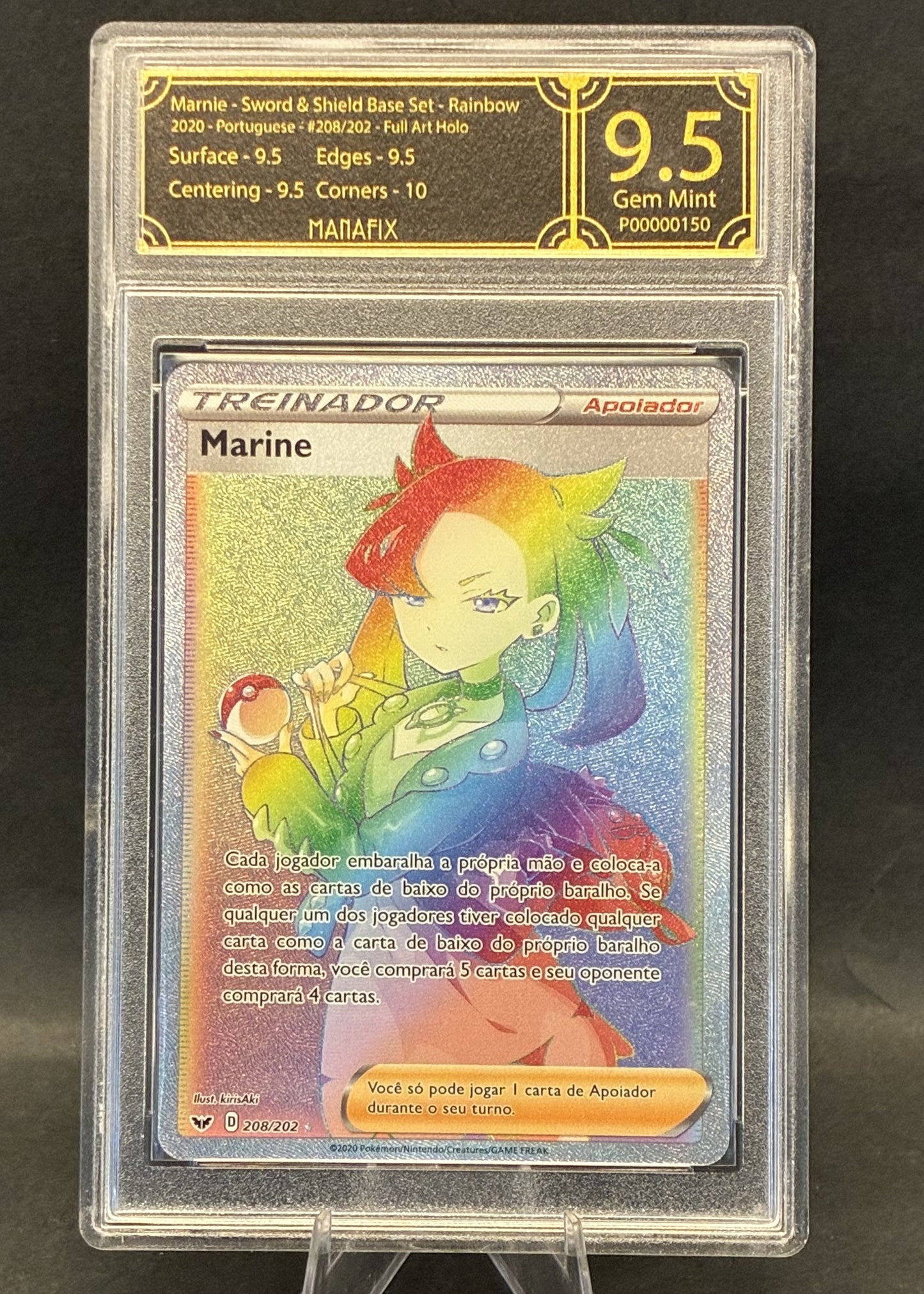 Marnie - Sword & Shield Base Set - Rainbow | 208/202 | MANAFIX 9.5