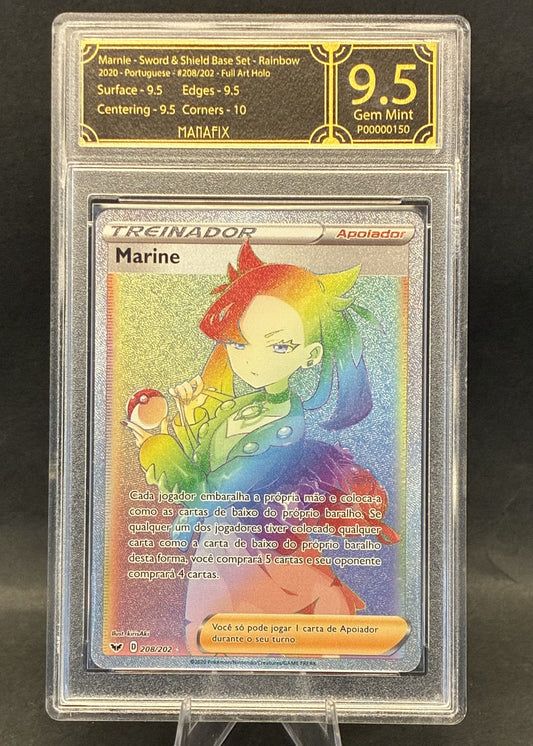 Marnie - Sword & Shield Base Set - Rainbow | 208/202 | MANAFIX 9.5